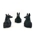 3 Inch Crystal Craft Egyptian God of Death Black Obsidian Jakal's Head Anubis Statue for Gift