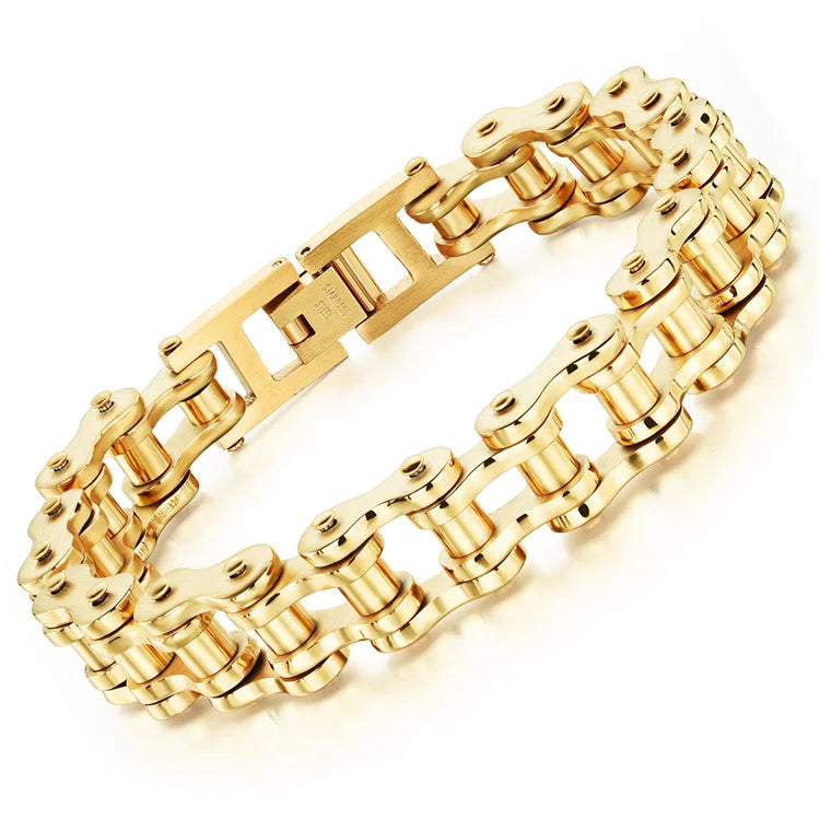 Wholesale Fashion Trend Statement Hip Hop Stainless Steel Bicycle Motorcycle Chain Bracelets Bangles