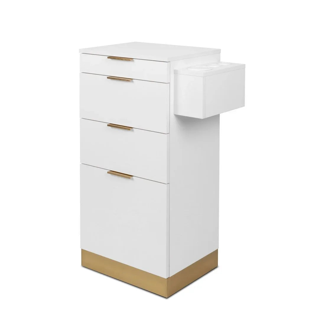 White Working Station Hair Salon Styling Station Trolley Cart for Other Salon Furniture