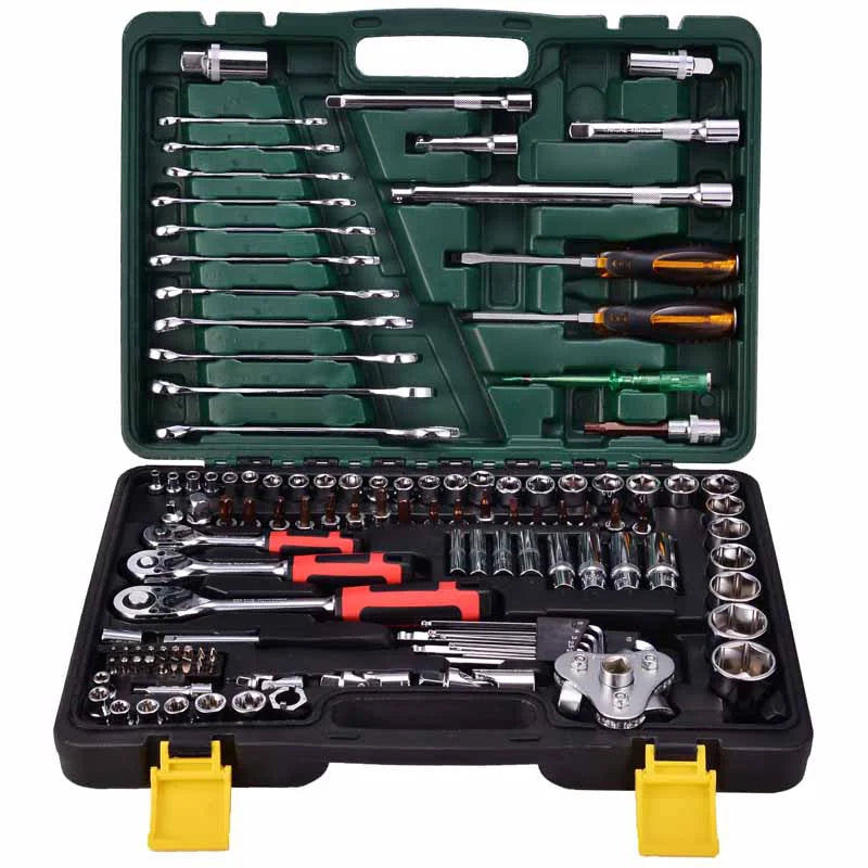 121pcs 1/2 3/8 1/4 Inch Auto Repair Hex Bit Impact Wrench Deep Sockets Sets With Mechanical Tools