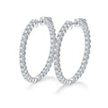 Silver 925 Original Total 3 Carat Brilliant Cut Diamond Test Past D Color Moissanite Hoop Drop Earrings for Party Fine Jewelry