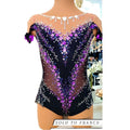 LIUHUO Black Rhythmic Gymnastics Leotards Girls Women Stretchy Spandex Dancewear Competition Unitards BD9935