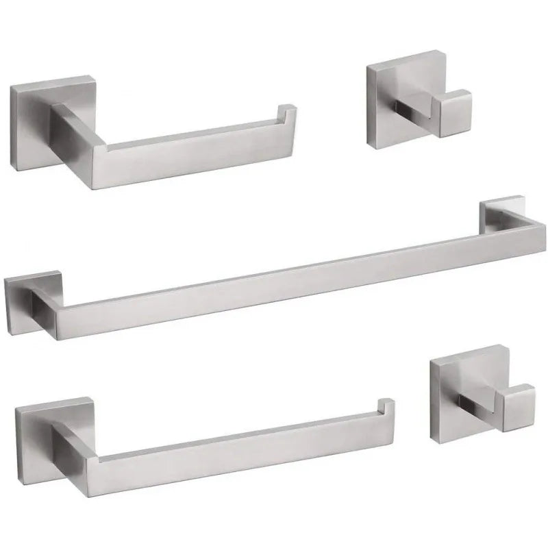 New Screw Install Universal Convenient 5 Pieces Wall Mounted Stainless Steel Silver Chrome Eco-Friendly Home Toilet Bathroom