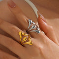 Women Hypoallergenic Stainless Steel Pvd Plating Jewelry Opening Waterproof Rings