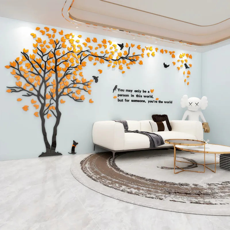 Large 3D Home Decoration Acrylic Wall Sticker Elegant Large Tree Design for Interior Home Decor