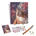 Factory Direct Sale Animal Painting by Numbers Cat with Flower Paint by Numbers DIY Oil Painting by Numbers 40x50cm