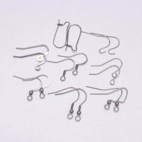 China Factory Wholesale Stainless Steel Flat French Fish Hypoallergenic Ear Wires Jewelry Earwires Earring Hook