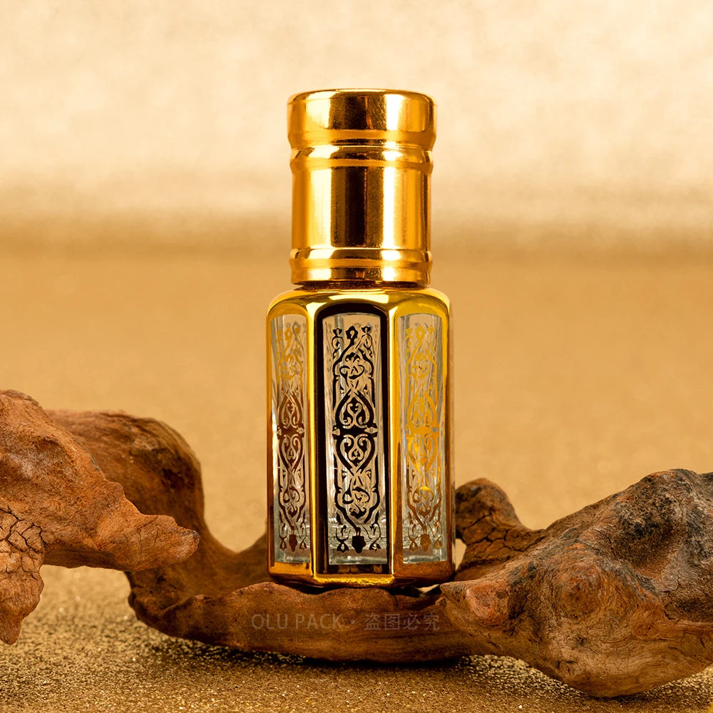 Factory Wholesale Price 10ml Golden Refillable Glass Roll-on Essential Oil Perfume Bottle