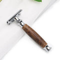Mens Bamboo Wood Shaving Razor Guangdong Razors Manufacturer Modern Barber Shaver Blade Safety Razors