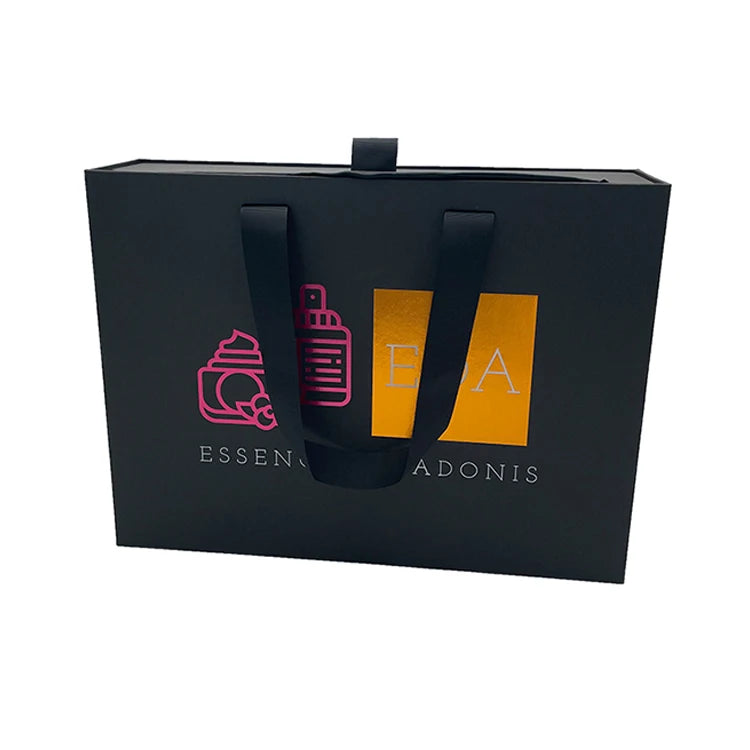 Custom logo Clothing Packaging Cardboard Cosmetic Gift Folding Clothing Packaging Boxes with Handle