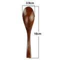 Korean Modern Mirror Polish Small Size Disposable Curved Long Handle Nanmu Wood Eco-Friendly Soup Spoons for Kitchen Cooking