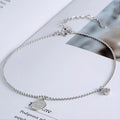 Cubic Zirconia 925 Sterling Silver Bead Chain Charm Ankle Bracelet Foot Chain Medallion Pendant Anklets