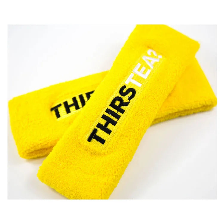 Personalized Men Women Terry Towel Elastic Cotton Sweat Bands Custom Logo Embroidery Tennis Sports Headband Sweatband