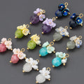 MA69 6pcs/lot Jewelry Accessoriesnickel Free18k Gold Platednatural Stonecharmsdiy Earring Pendantsjewelry Making
