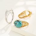 Gold Plated 925 Sterling Silver Semi Mountings Base Blank Ring for Amber Turquoise