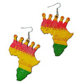 Women Girls 75 MM Exaggerated African Map Queen Crown Earrings