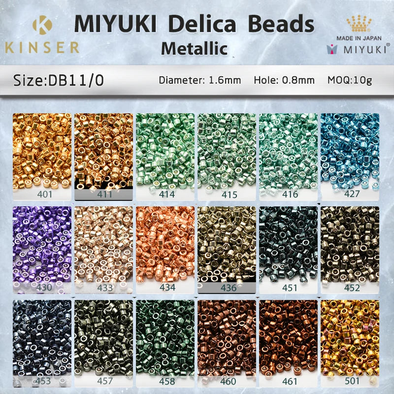 Miyuki Delica Beads 1.6 mm [20 Color Metallic 2 ]10g Pack