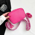 Wholesale Summer Spring Small Shoulder Messenger Bum Bag Purse with Wide Stripe Vegan PU Leather Crossbody Bag Women