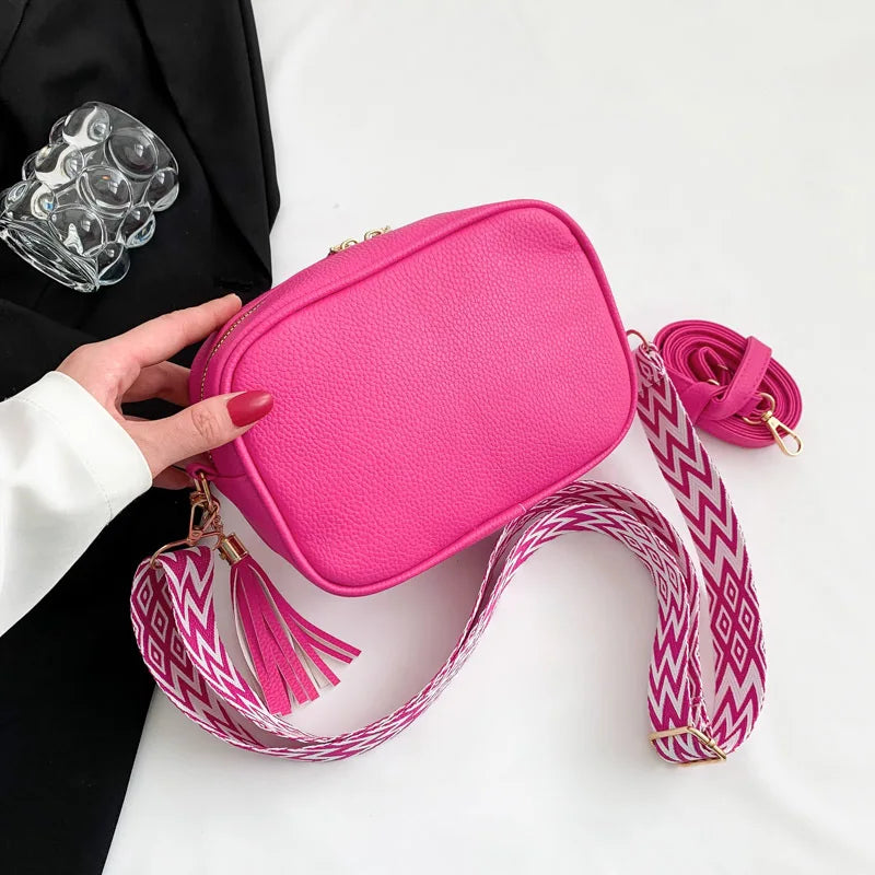 Wholesale Summer Spring Small Shoulder Messenger Bum Bag Purse with Wide Stripe Vegan PU Leather Crossbody Bag Women