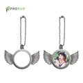 Prosub Mom Sublimation Blanks Necklace Pendant Jewelry Metal Angel Wing Locket Sublimation Necklace Ornament Pendants