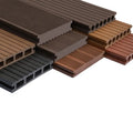 Waterproof Fiber Outdoor Composite Decking Boards Garden Terrace Interlock Floor WPC Wood Plastic Anti-Slip Made Teak Bamboo