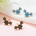 Personality Jewelry Pin Sweet Flower Earrings Trendy Women Brass Stud Earrings Gold S925 Silver Luxury Simple Gold Plated 18K 3g