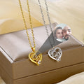 Plated Bling Crystal Necklace   Customized Photo Shaped Necklace Double Layered
