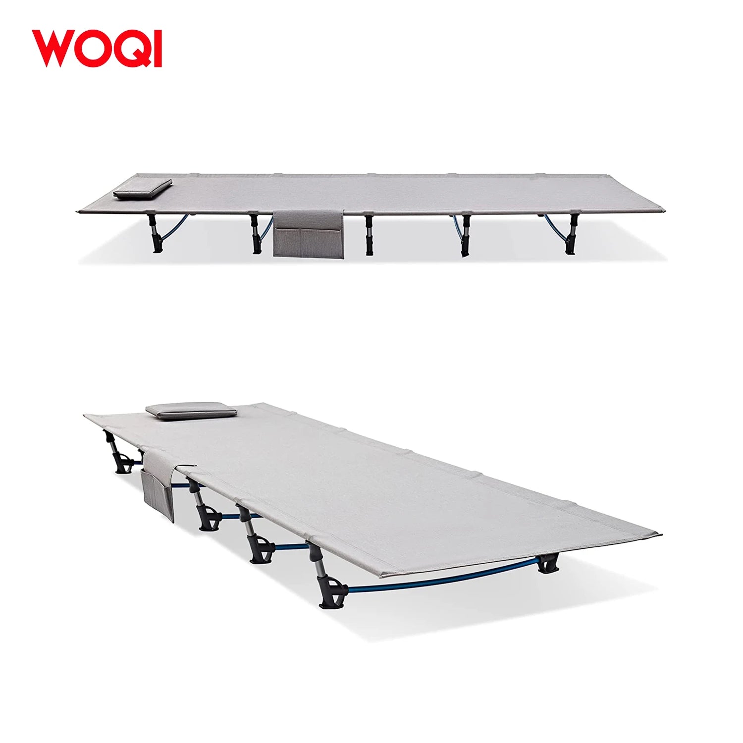 WOQI New Long Lightweight Folding Compact Portable Outdoor Camping Cot for Backpacking Hiking Travel