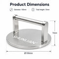 Stainless Steel Silver 150mm Dia Grill Weight Smash Burger Press Heavy Duty Bacon Press Dishwasher Safe for BBQ Grill
