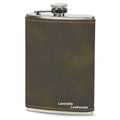 Wholesale Personalized 9oz Stainless Steel Hip Flask Custom Laserable Leatherette Wrapped Whiskey Liquor Bottle for Wedding Gift