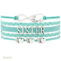 Infinity Love Wedding Engagement Gift Brother Bridesmaid Little Middle Big Sister Best Friends Leather Wrap Bracelets for Women