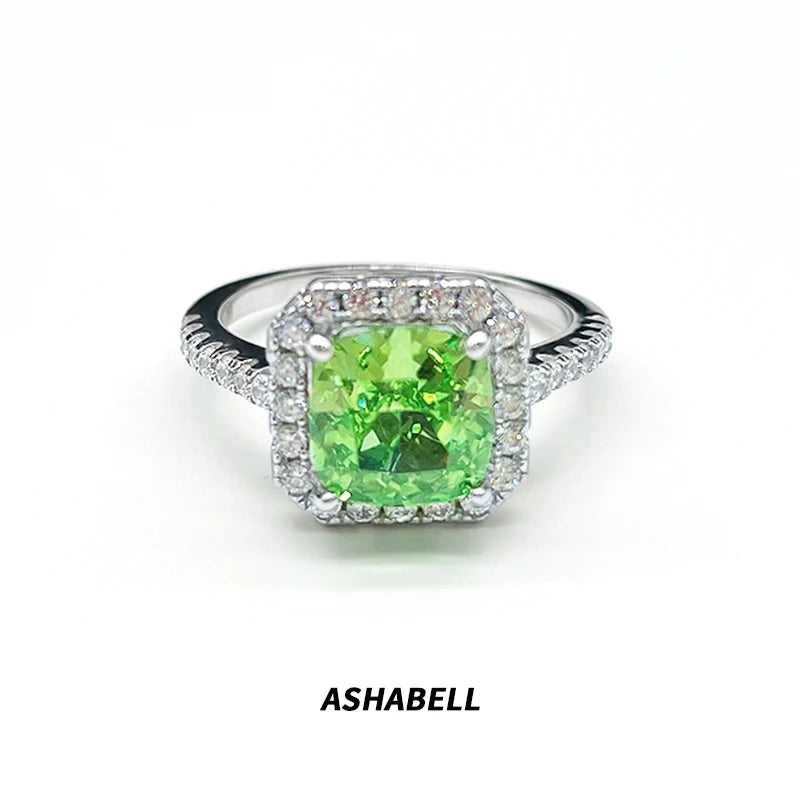 Simple Fashion High Sense of square Ice Cut S925 Sterling Silver Proposal Wedding Ring