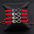 Hot Selling Red Rope Braided CZ Eye Infinity Charm Custom Logo Macrame Lucky Bracelet Women
