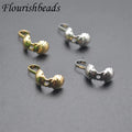 Jewelry Findings Color Remain Gold Silver Plated Round Texture Shell End Crimp Beads Cover for DIY Necklace Bracelet