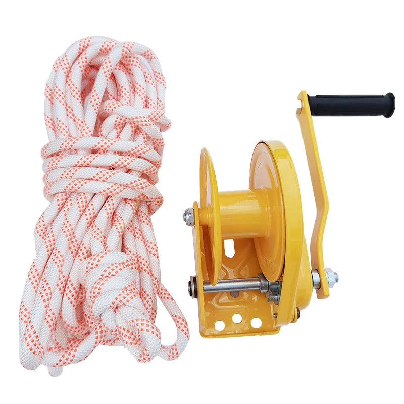 Stainless Steel Winch Galvanized Hand Winch Manual Portable Self Locking Hand Winch With Stainless Rope for Outdoor Use