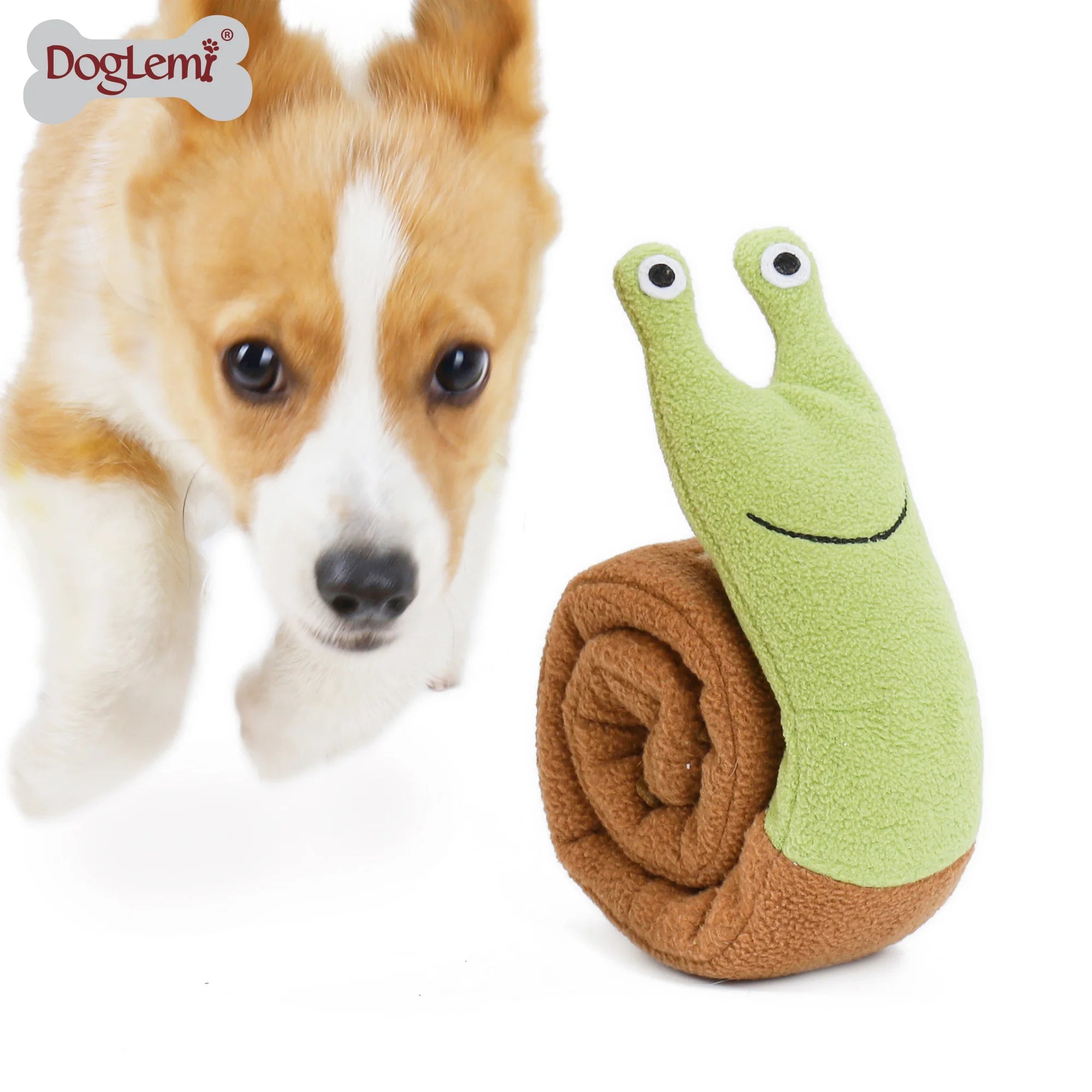 Eco-Friendly Magic Snail Design Dog Toy Durable IQ Training Snuffle Toy Made of Plush and Fleece for Cat Pet Play Bag Packed Pet chew toys