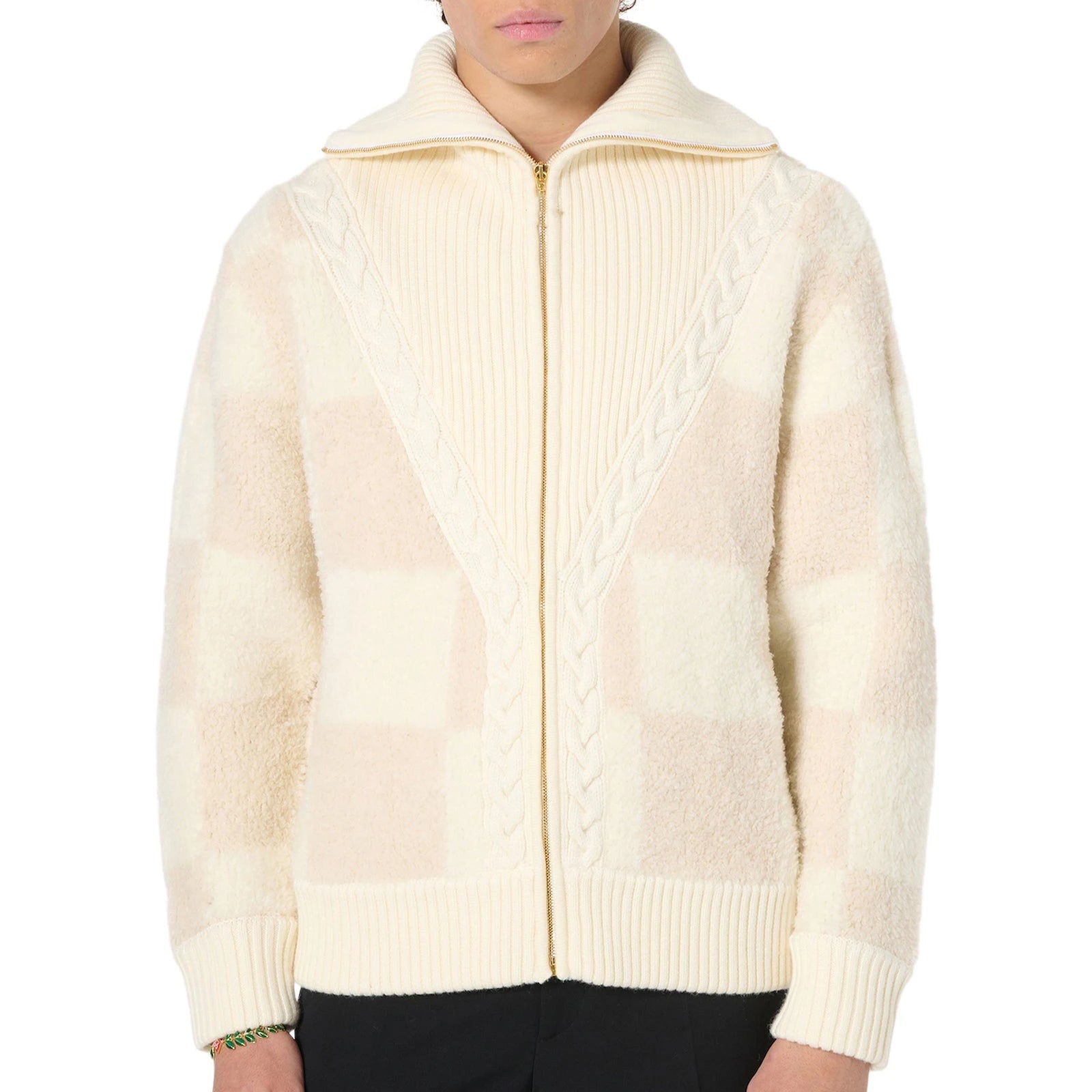 Custom Design Logo Jacquard Knit Men's Long Sleeve Cardigan Fashion Winter Top Knitwear with Zipper Sweatshirt
