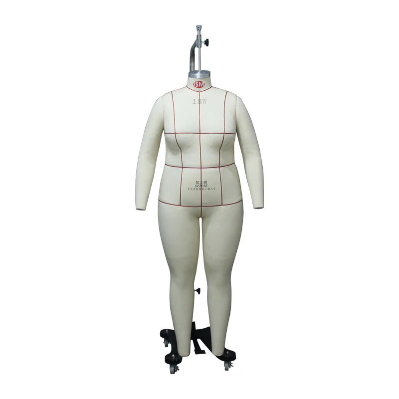 Jasmine Female Plus Size Full-Body Dress Form Fiberglass Mannequin Stainless Steel Base for Tailoring Window Display