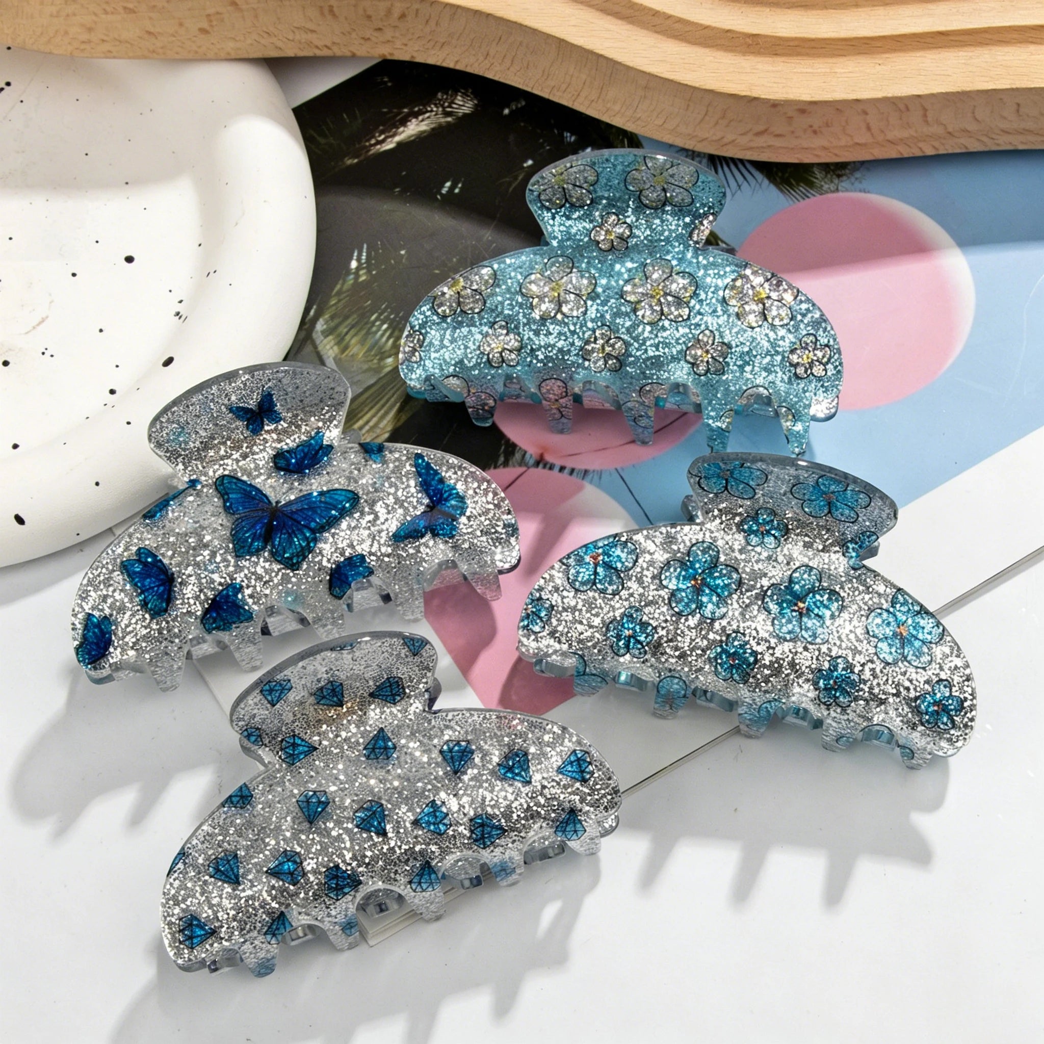 7 cm Korean Retro Girl Hair Accessories Elegant High-end Hair Clip Acrylic Diamond Hair Claw