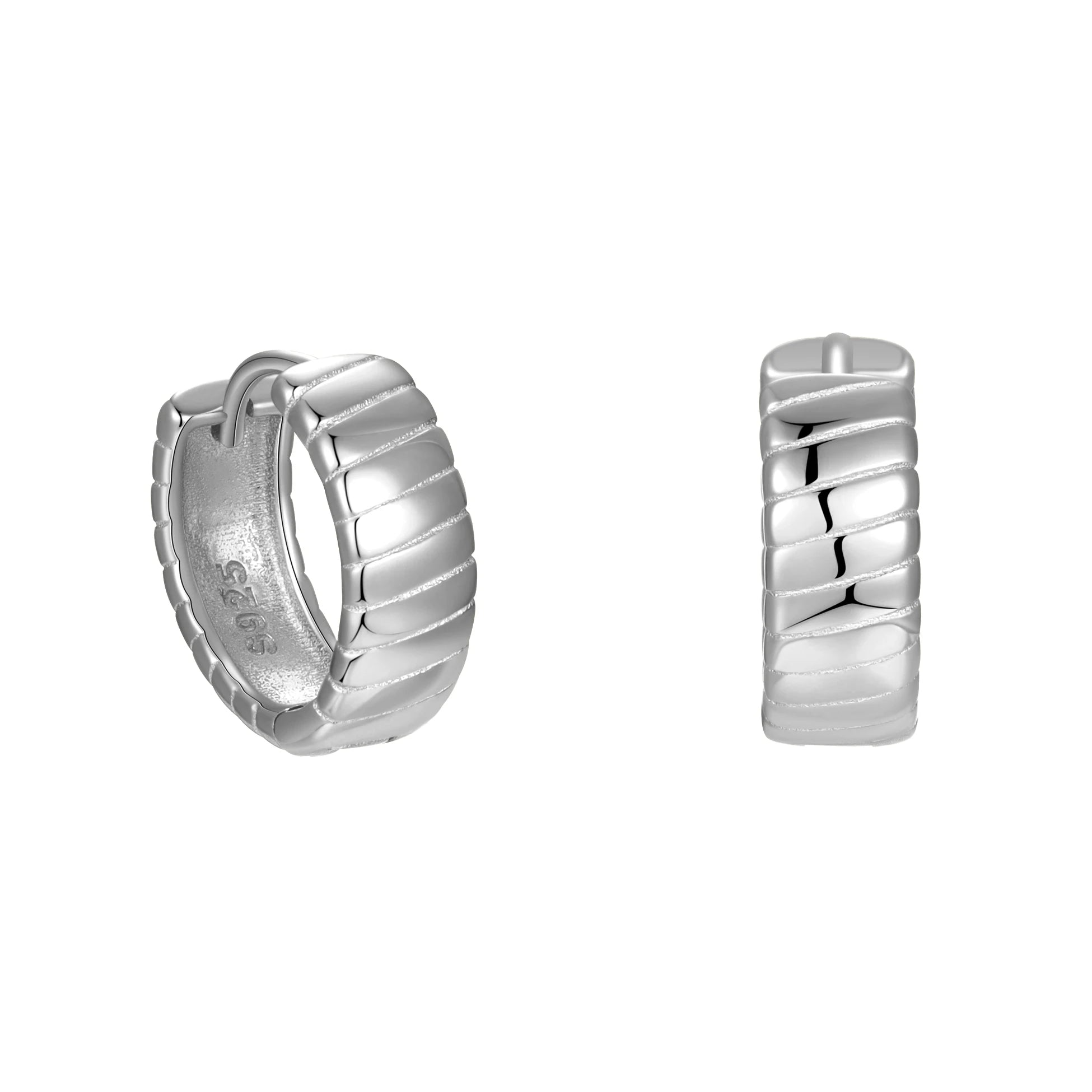 Luxury 925 Sterling Silver Hoops Set Wide Thick Designer Earrings Popular Brands Fine Jewelry for Women Wholesale