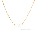 Competitive Price Designer Stainless Steel 18K Long Chain Butterfly Knots Pearls Necklace for Women