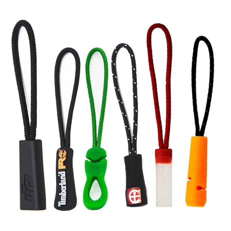 Multi-style Plastic Zipper Puller with Auto Lock Slider Nickel-Free TPU/Silicone Material for Clothing Bags Luggage & Shoes