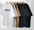 Custom Factory Men's Crew Tee Knitted 100% Cotton Heavyweight 330Gsm Anti-Pilling Cropped Boxy Fit O-Neck Short Sleeve T-Shirt