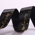 Wholesale 25mm Black 100% Polyester Eco-Friendly Printed Decorative Satin Grosgrain Webbing 7.5cm Free Sample Customizable Color