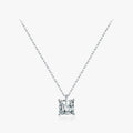 925 Sterling Silver Platinum Plated Neck Chain for Women Wedding Fine Jewelry Princess Cut Sparkling AAAAA CZ Pendant Necklace