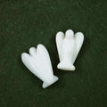 Huiying 2 Inch Natural Gemstone Crystal Animal Carvings Hand Carved White Jade Angel Carvings Crafts