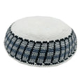 DMC Cotton Black Trim Crochet Kippah Hat for Men Boys & Kids-Stylish Image Design Kipa Hat Dmc Kippah