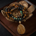 8mm tiger Eye Black Obsidian lava Stone Rosaries Religious Catholic Bracelet Necklace 108 Mala Beads Muslim Rosary Prayer Beads