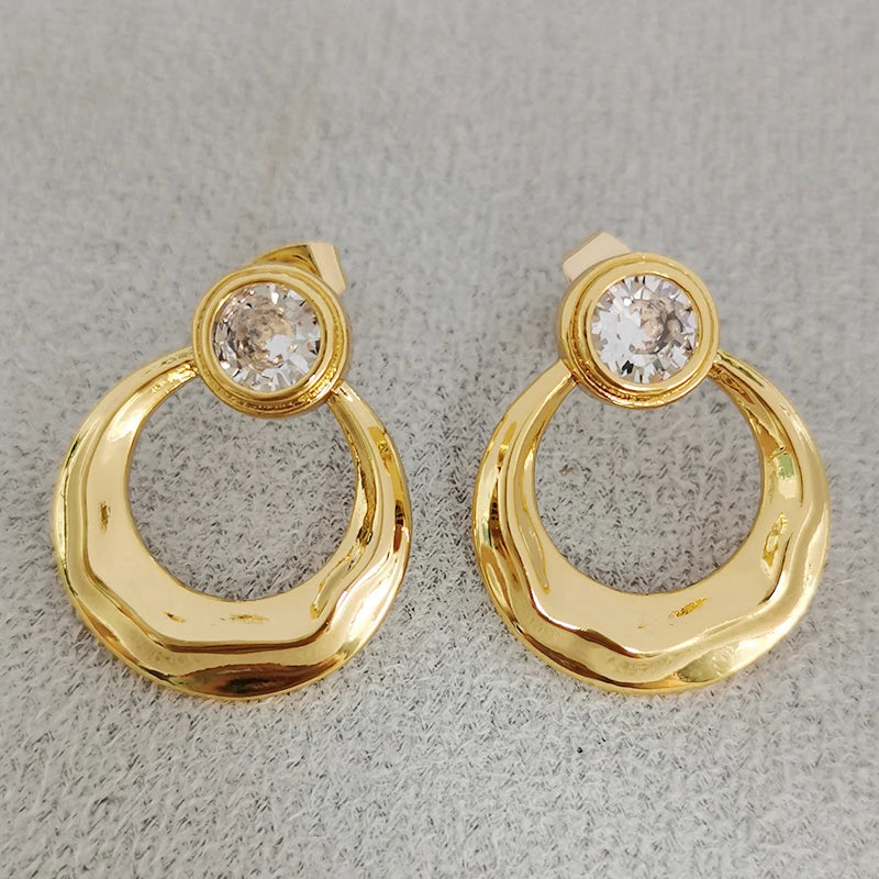 Custom Logo Fine Jewelry Summer Brass Huggie Earrings Wedding Engagement Gift Trendy Wholesale Bulk 2023