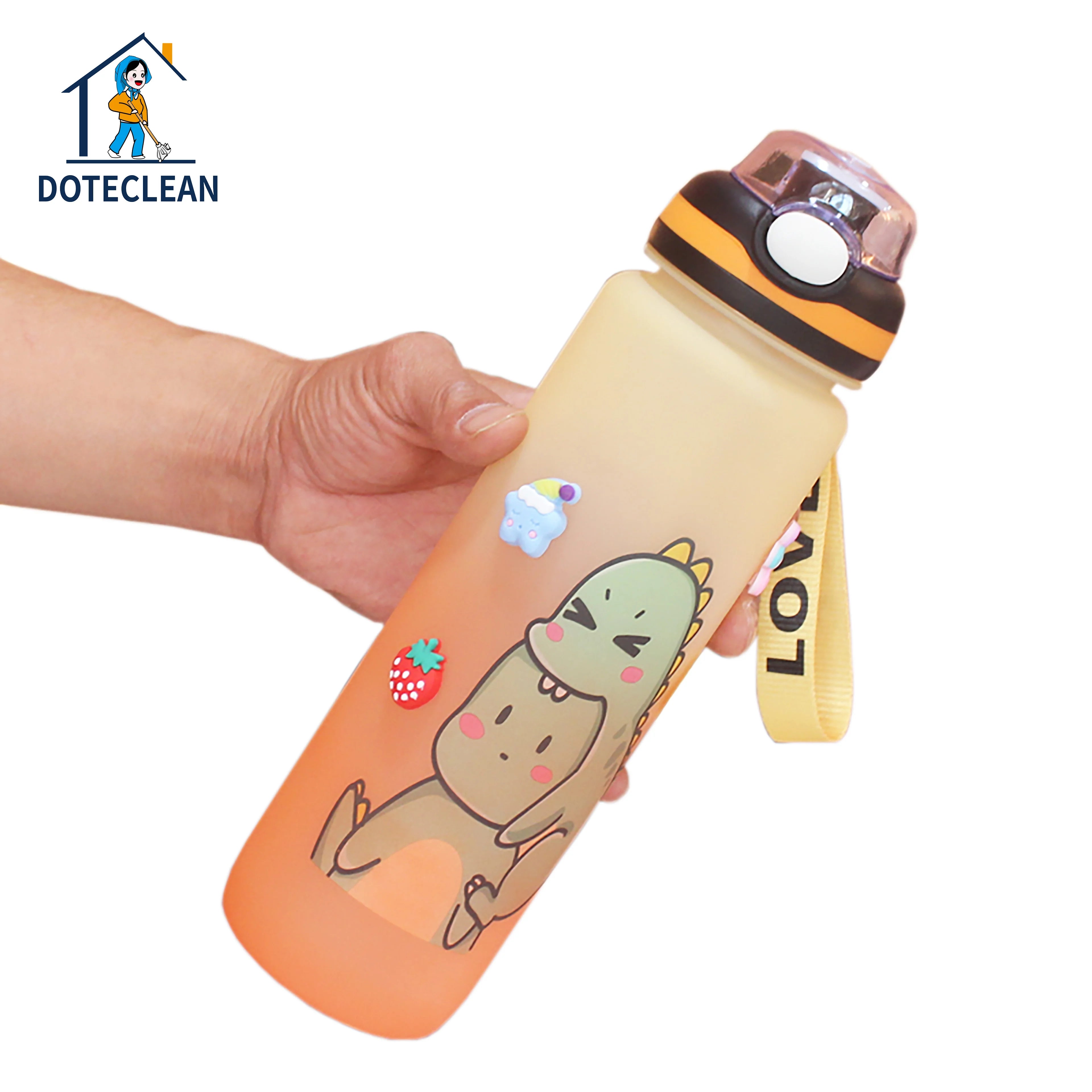 Water Bottle Large Plastic Color Gradient Direct Drinking Eco-Friendly Home School Outdoor Portable Sports Travel 1000 Ml